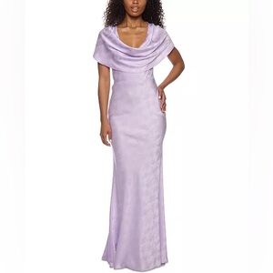 Alex & Sophia (G5) Juniors' Cowlneck Satin Jacquard Gown NWT SIZE XS